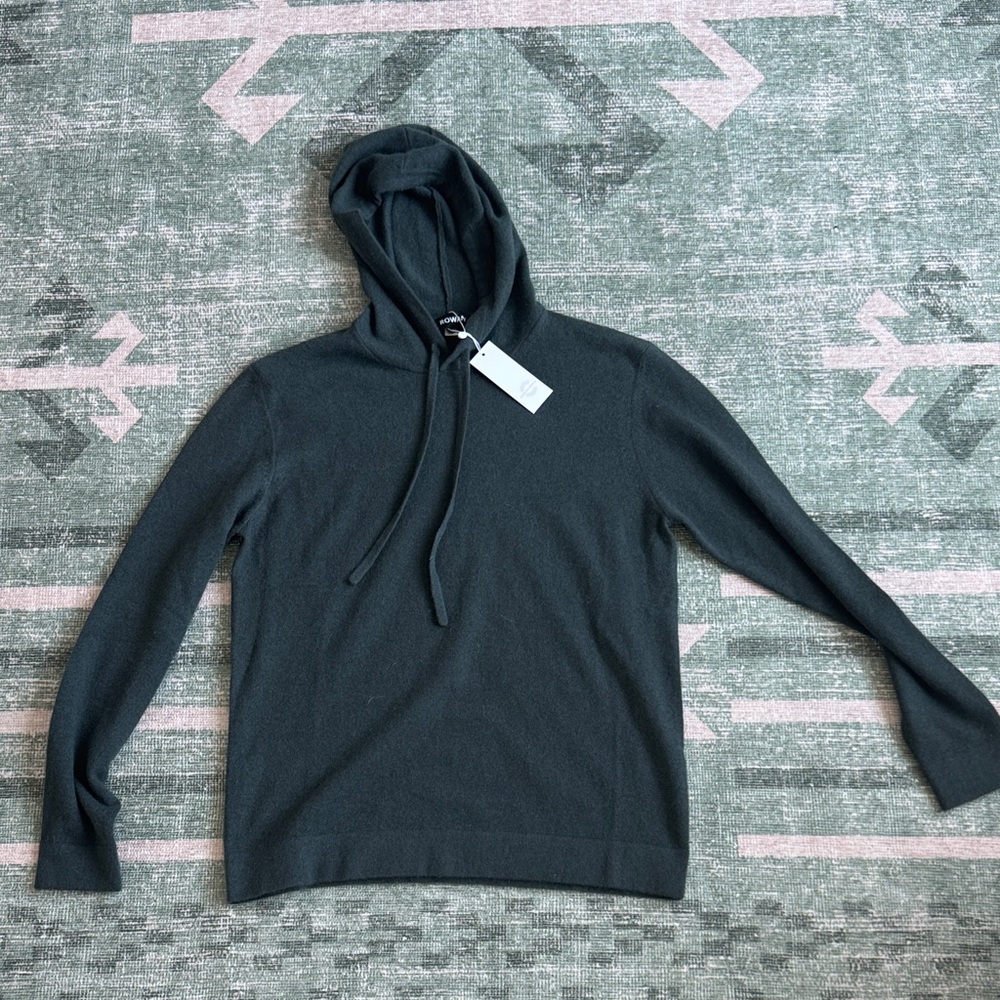 NWT Dark Green/Grey Hooded Cashmere Sweater